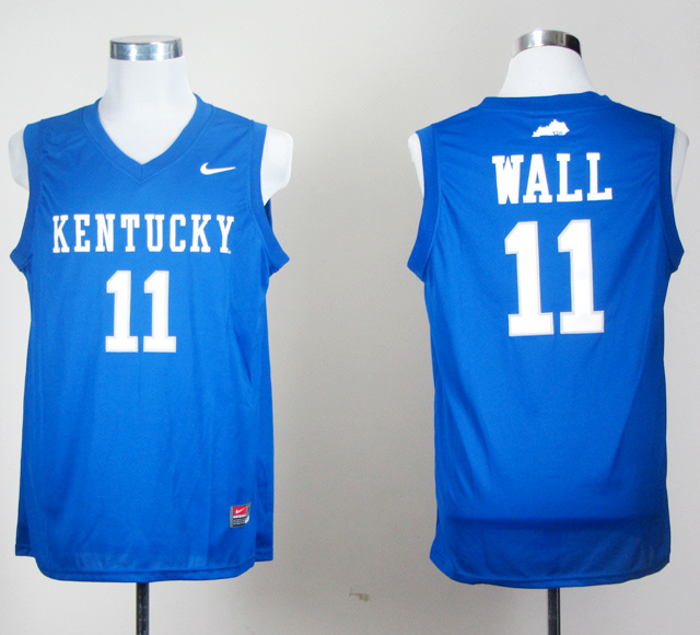 NCAA Kentucky Wildcats 11 John Wall Blue College Basketball Jersey